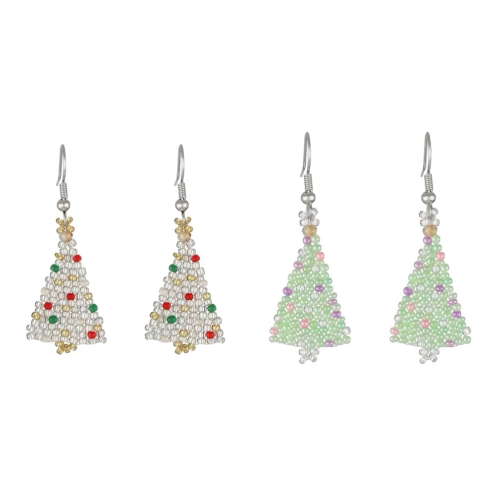 🌼 Christmas Tree beads Hook on Earrings